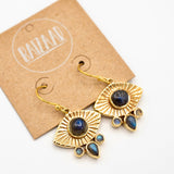 Brass Labradorite Eye Earrings 