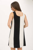Wide Stripe Sleeveless Mini Dress