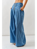 Front Button Down Flare Jeans