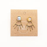 Brass Moonstone Eye Design Studs
