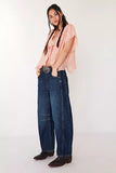 We The Free Good Luck Mid-Rise Barrel Jeans