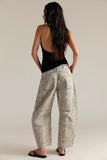 We The Free Good Luck Printed Barrel Jeans