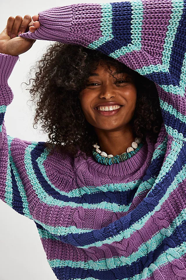 Frankie Striped Cable Knit Sweater – the clothesVine