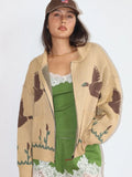 Desert Bird Knit Zip Up Cardigan