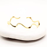 Brass Twisted Wave Cuff Bracelet