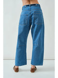 Barrel Denim Pants With Eyelet Waist