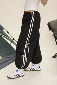 Side Stripe Tie Strap Track Joggers