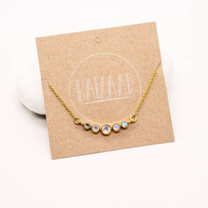 Brass Moonstone Trail Necklace