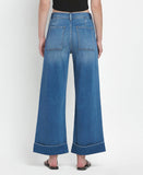 High Rise Double Cuffed Baggy Wide Jeans