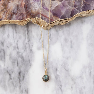Small Faceted Labradorite Pendant Necklace