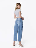 High Rise Patchwork Barrel Jeans