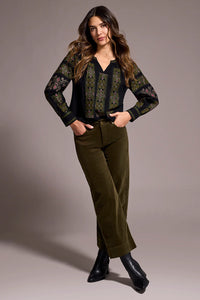 Soft Stretch Cordoroy High Rise Ankle Pant