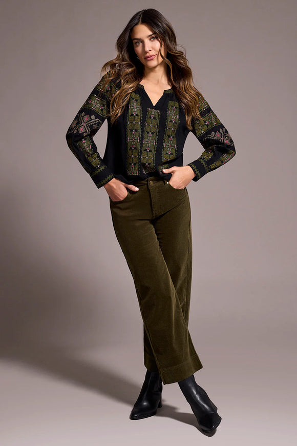 Soft Stretch Cordoroy High Rise Ankle Pant