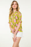 Puff Sleeve Floral Top