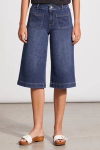 Audrey Capri Palazzo Jeans with Patch Pocket