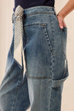 Audrey Carpenter Straight Leg Denim With Removal Scarf