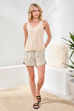 Combed Cotton Sleeveless V-Neck Sweater