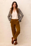 Corduroy Barrel Leg Ankle Pant