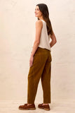 Corduroy Barrel Leg Ankle Pant