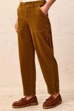 Corduroy Barrel Leg Ankle Pant
