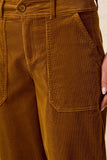 Corduroy Barrel Leg Ankle Pant