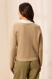 Double Knit Long Sleeve Button Front Collared Cardigan