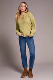 Mandarin Collar Long Puff Sleeve Sweater