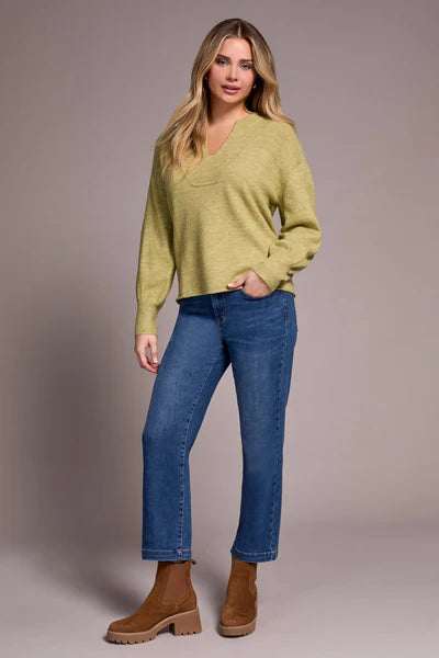 Mandarin Collar Long Puff Sleeve Sweater