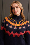 Novelty Yarn Mock Neck Intarsia Sweater from Tribal