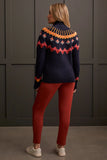 Novelty Yarn Mock Neck Intarsia Sweater from Tribal