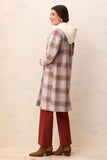 Plaid Car Coat with Removal Hood