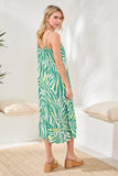 Braided Sraps Flounce-Hem Midi Dress