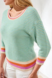 Scoop Neck Cotton Stripe Sweater