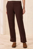 Signature Luxury Twill Straight Leg Cuffed Pull-On Pants