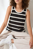 Textured Strip Knit Rib Band Tank Top