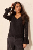 Wear Two Ways Lace V-Neck Scalloped Hem Top