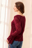 Wear Two Ways Lace V-Neck Scalloped Hem Top