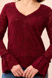 Wear Two Ways Lace V-Neck Scalloped Hem Top