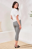Gingham Bengaline Side Slit Capri Pants